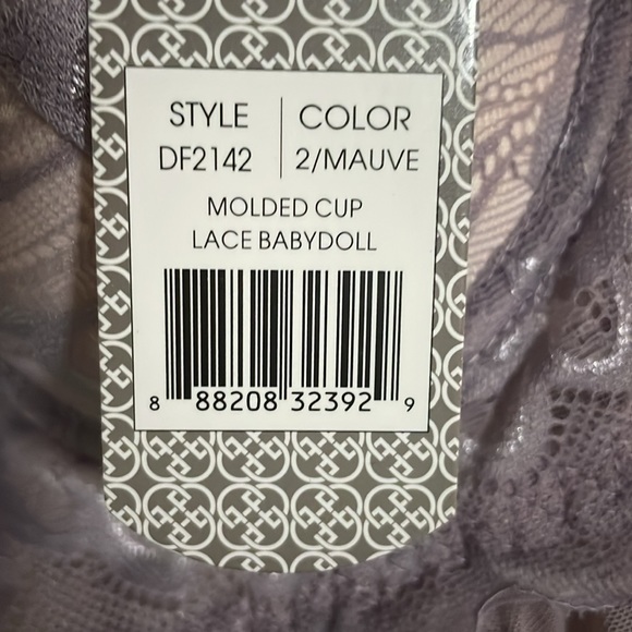 New with tags push-up babydoll + thong 2-piece lingerie set in mauve. - Picture 5 of 5